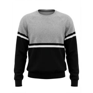 Men's Casual Colorblock Crewneck Sweatshirt